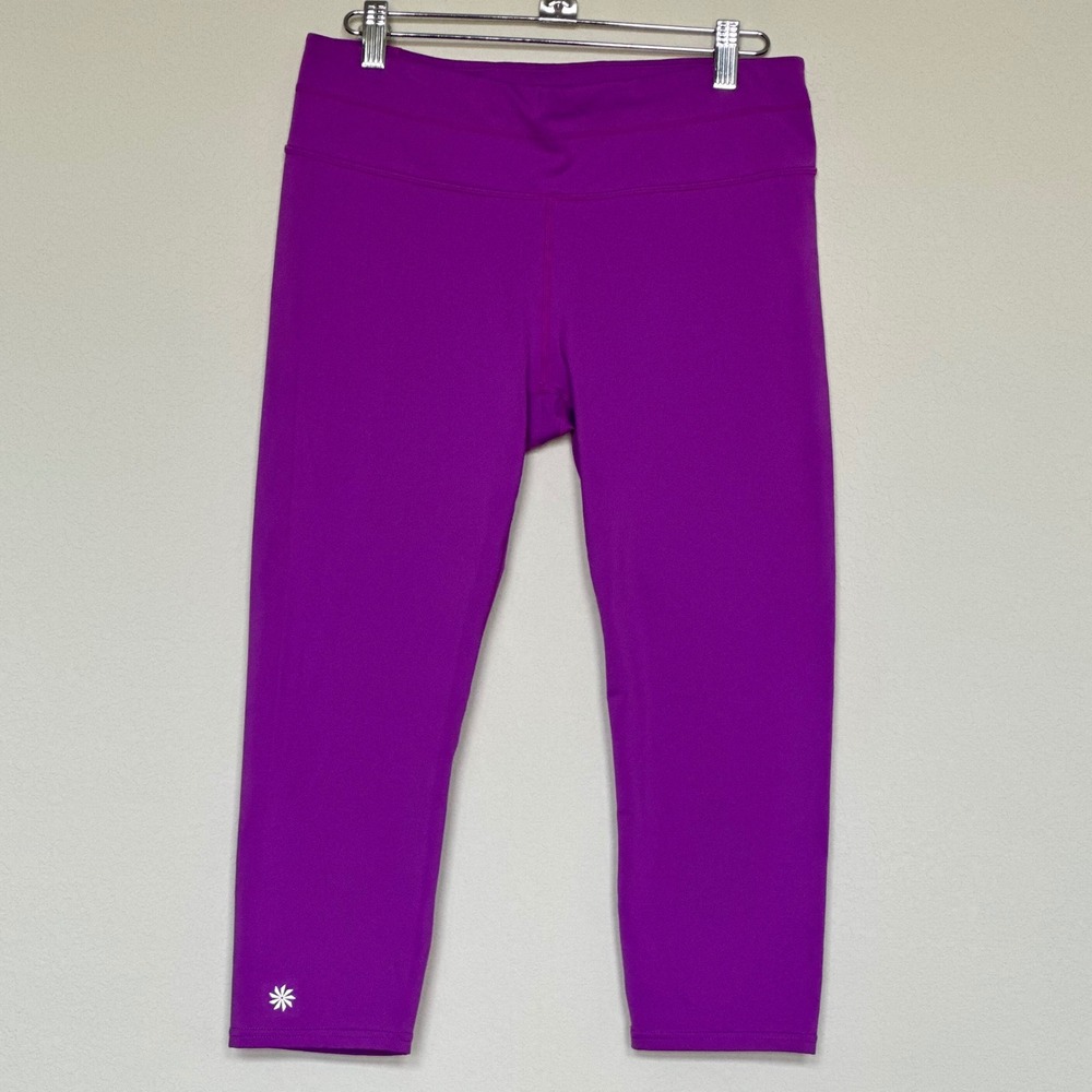 Athleta Purple Capris Cropped Leggings Activewear Athletic Pants Women Size M
